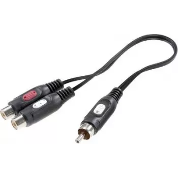 SpeaKa Professional RCA Audio Y-Adapter [1x RCA-Pistik - 2x RCA-Pesa] Must (SP-7869820)