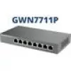 Juhitav L2 Gigabit PoE võrgukommutaator Grandstream GWN7711P — 8x RJ-45 10/100/1000, 48V DC, laua-/seinapaigaldus