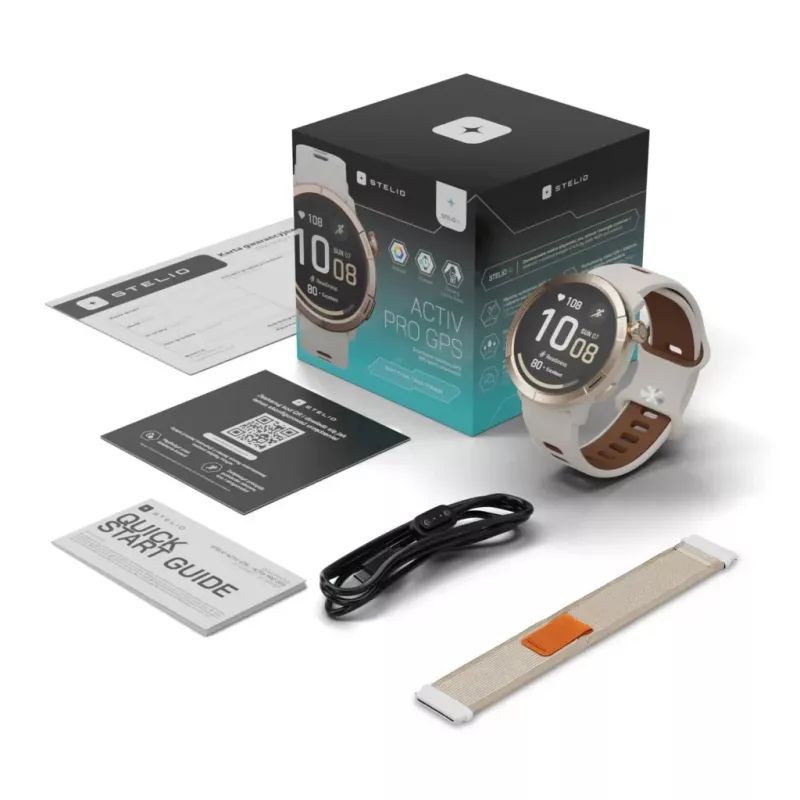 Nutikell Stelio STSWA102GT Activ Pro GPS 46mm Kuldne Titaan — GPS, 46 mm korpus, titaanviimistlus