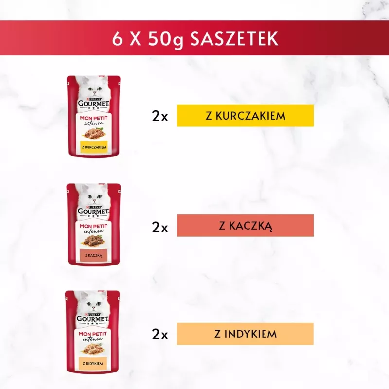 GOURMET Mon Petit Linnulihasegu - märg kassitoit - 6 x 50 g