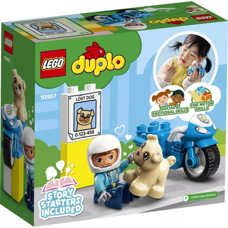 Mootorratta mängukomplekt LEGO Duplo Police 10967 liikuvate rataste ja politseifiguuriga