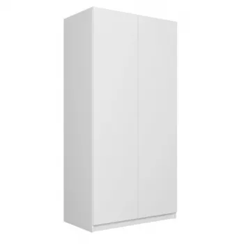 Top e shop SD-90 BI, 2-ukseline magamistoa riidekapp, valge raam, 7 riiulit