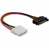 DeLOCK Power SATA/Molex kaabel Must Punane 0,12 m 860115