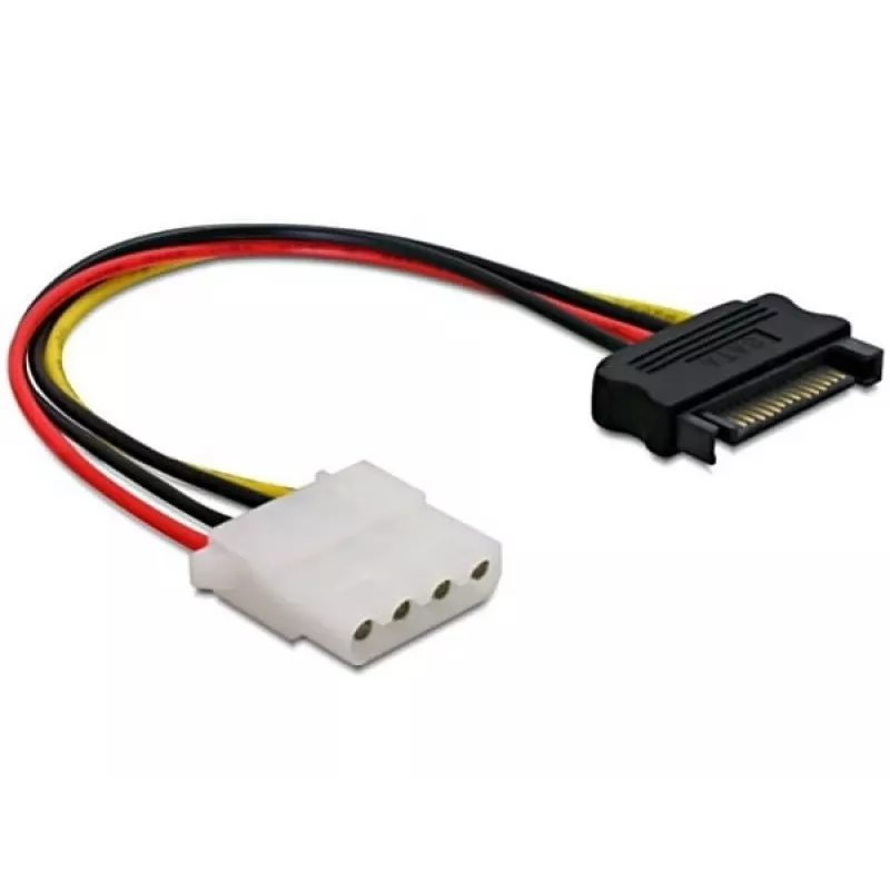DeLOCK Power SATA/Molex kaabel Must Punane 0,12 m 860115
