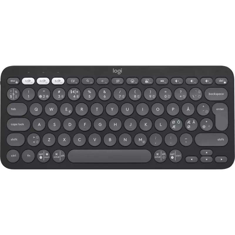 Logitech Pebble Keys 2 K380s - klaviatuur - juhtmevaba - Bluetooth LE - QWERTY - Põhjamaade (taani/soome/norra/rootsi) - tonaalne grafiit (920-011879)