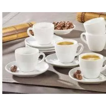 Esmeyer espressotasside komplekt 6 tk, mudel 433-214, portselanist demitasse tassid espresso jaoks
