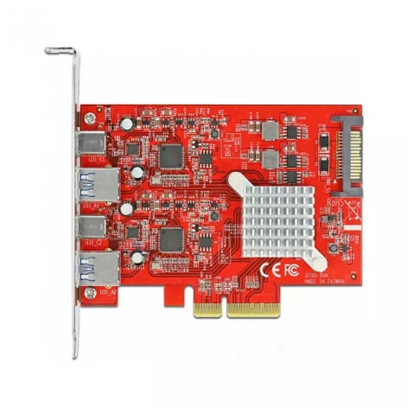 Laienduskaart DeLOCK PCI Express x4 USB-le 10 Gbps 2x Type-A 2x USB-C