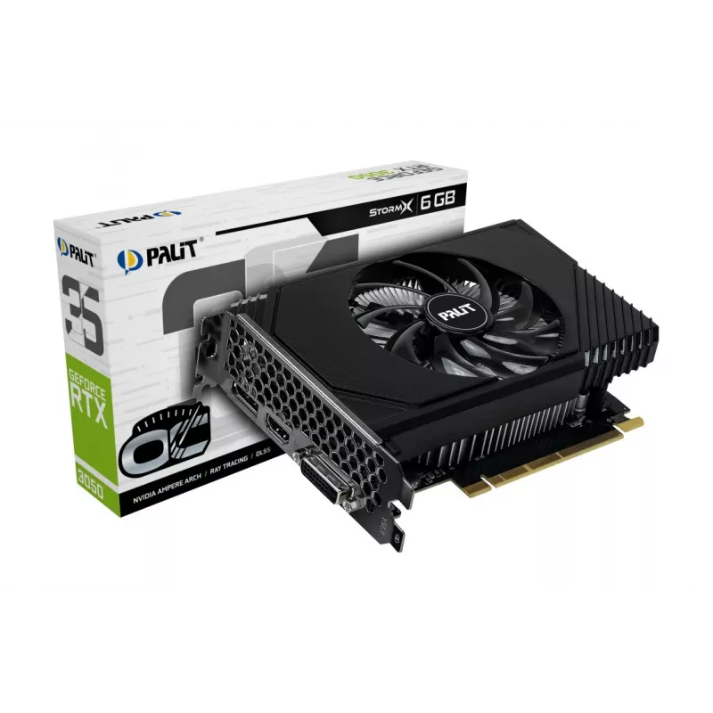 Videokaart PALIT GeForce RTX 3050 StormX OC — 6 GB GDDR6, 96-bit, PCIe 4.0, aktiivne jahutus