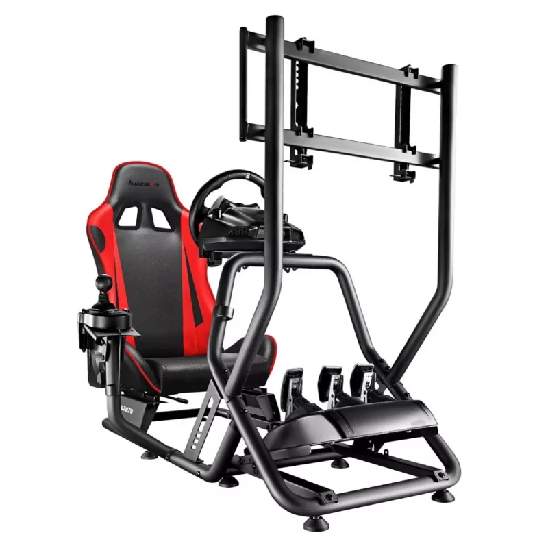 Racing cockpit huzaro Speed 6.0 reguleeritava istme, terasraami, 30°–90° nurga all, toetab kuni 120 kg, punane, 1080×1360×560 mm
