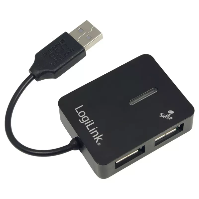 USB jaotur LOGILINK UA0139 — 4 pordiga USB 2.0, 480 Mbit/s, must