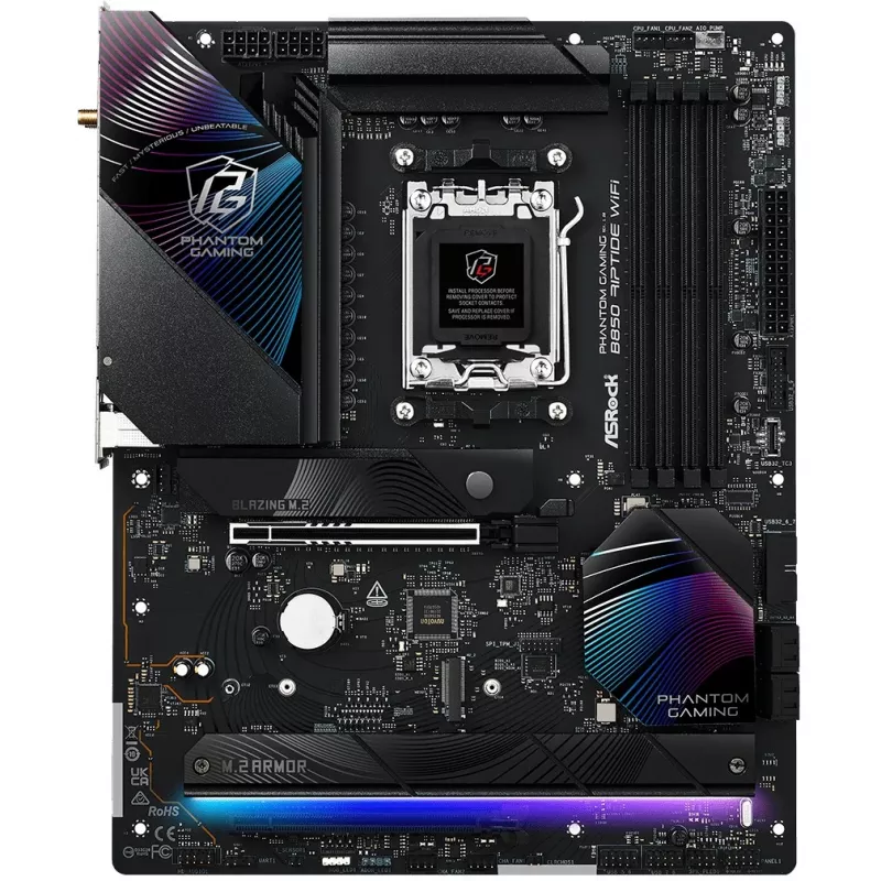 Emaplaat ASRock Phantom Gaming B850 Riptide WiFi — AMD B850, Socket AM5, ATX, DDR5, 4x M.2, Wi‑Fi 7, 2.5Gb LAN