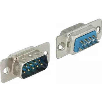Sub-D 9-kontaktiga pistik DELOCK 65881 — sinine/hõbedane, 31×15×12,5 mm