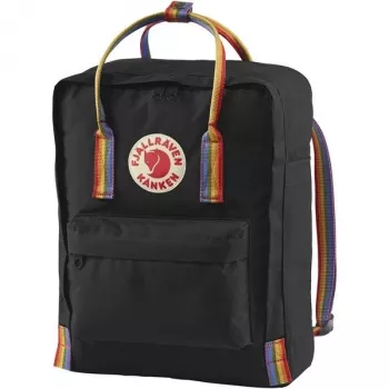 Seljakott Fjällräven Kånken Rainbow — Vinylon, 380×270×130 mm, must/mitmevärviline