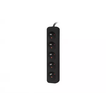 Lanberg PS0-05E-0300-BK pikendusjuhe 3 m, 5 AC-väljundit, sisetingimustele, must (PS0-05E-0300-BK)