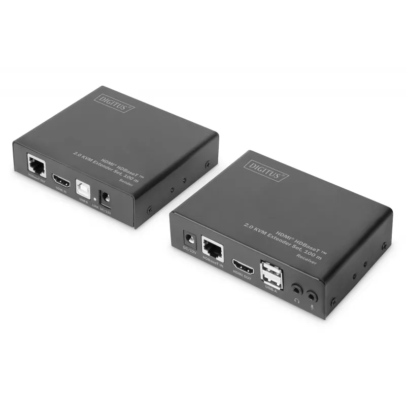 Digitus 4K HDMI HDBaseT™ 2.0 KVM pikenduskomplekt, 100 m
