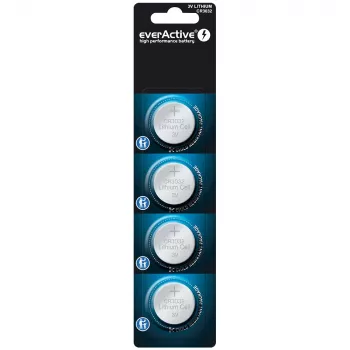 Nööpelement everActive CR3032, 3V, 580 mAh, nööp/münt, 4 tk pakendis