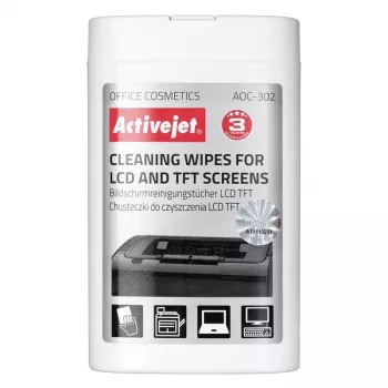 Activejet AOC-302 LCD-ekraani puhastuslapid, 100 tk