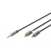 Digitus | Stereopesa 3,5 mm kuni 2 RCA-pistiku jagaja Y, M kuni M | DB-510330-018-S | 3,5 mm stereo | 2x RCA-pistik
