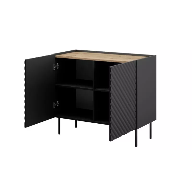 Kummut Cama Meble ONDA 2D 98x45x85 cm, must, puitlaastplaadist karkass