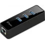 Fantec UMP-3UE1000 - võrguadapter - USB3.0 - Gigabit Ethernet x 1 + USB3.0 x 3 - must (1959)