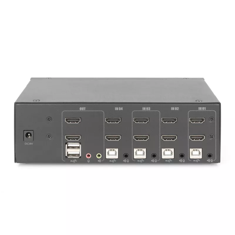 KVM-lüliti Digitus DS-12883 4 pordiga topeltkuvar 4K HDMI USB