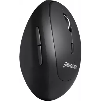 Perixx PERIMICE-819, ergonoomiline vertikaalne hiir, vaikne klõps, mitme seadmega, must (PERIMICE-819)
