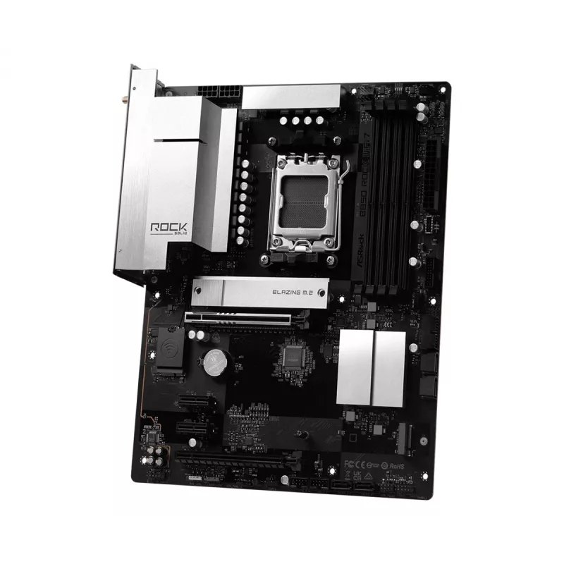 ASRock B850 Rock WiFi 7 emaplaat, AMD pesa AM5, ATX, DDR5, Wi-Fi 7