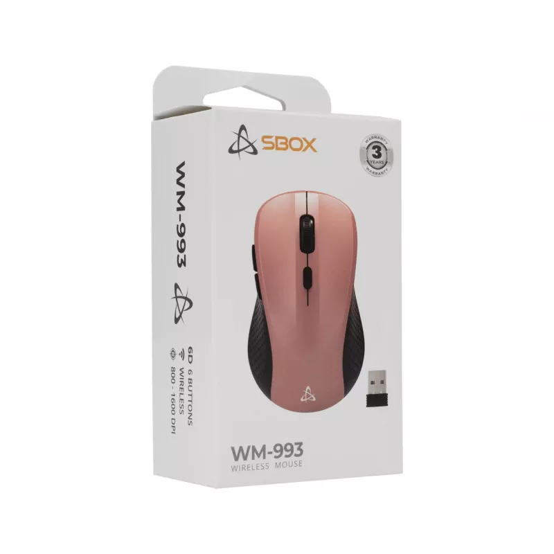 Juhtmevaba hiir SBOX WM-993 roosa USB Type-A