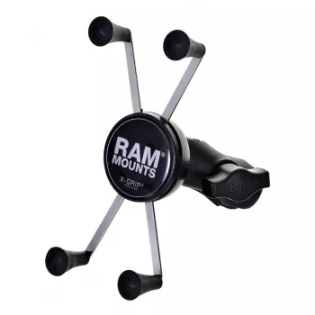 RAM Mounts X-Grip suure telefonihoidik mootorratta kahvli varre alusega