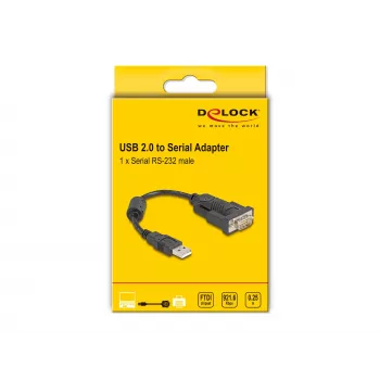 DeLOCK 61549 jadakaabel must 0,25 m USB Type-A RS-232