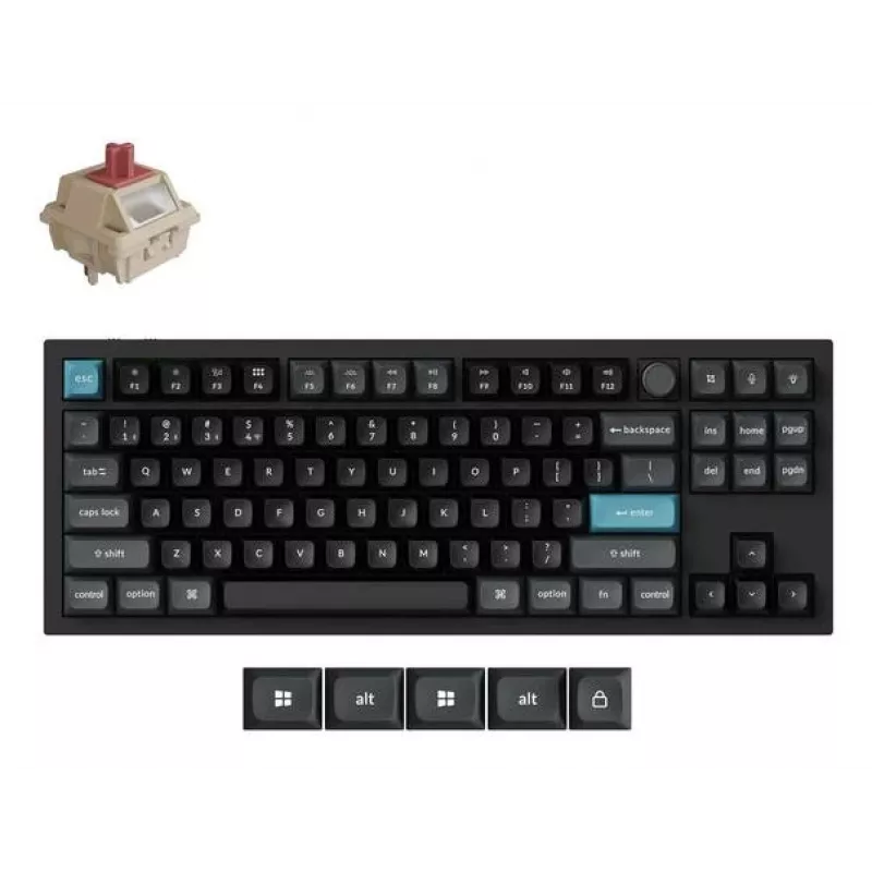 Mehaaniline 80% QWERTY klaviatuur Keychron Q3 Ultra 8K — Bluetooth ja juhtmega, RGB-taustvalgustus, must
