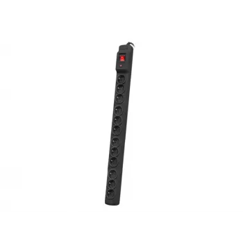 Armac M12 19-tolline riiuli toitepistikupesa, 12x 230V, vertikaalne, 1,5 m, must (M12/15/CZ)