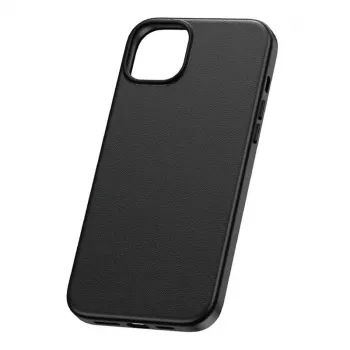 Telefoniümbris Baseus iPhone 15 Pro Max Fauxther Series Must — kaitsev kõva kest, kunstnahast viimistlus
