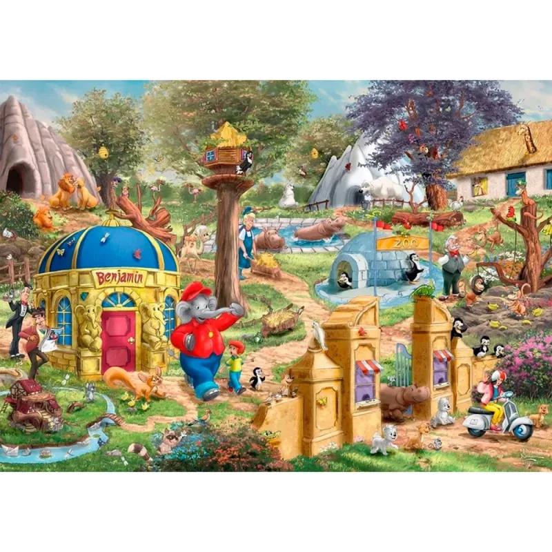 Thomas Kinkade Studios: Benjamin Blümchen, A Day at Neustadt Zoo, pusle 1000 tükki