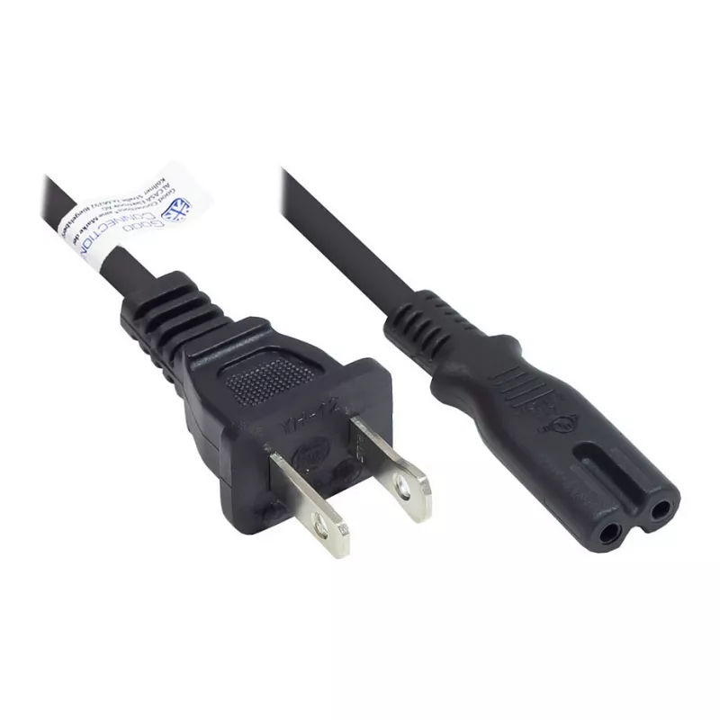 Alcasa P4070-S018 Stromkabel Schwarz 1,8 m NEMA 1-15P C7-Koppler (P4070-S018)