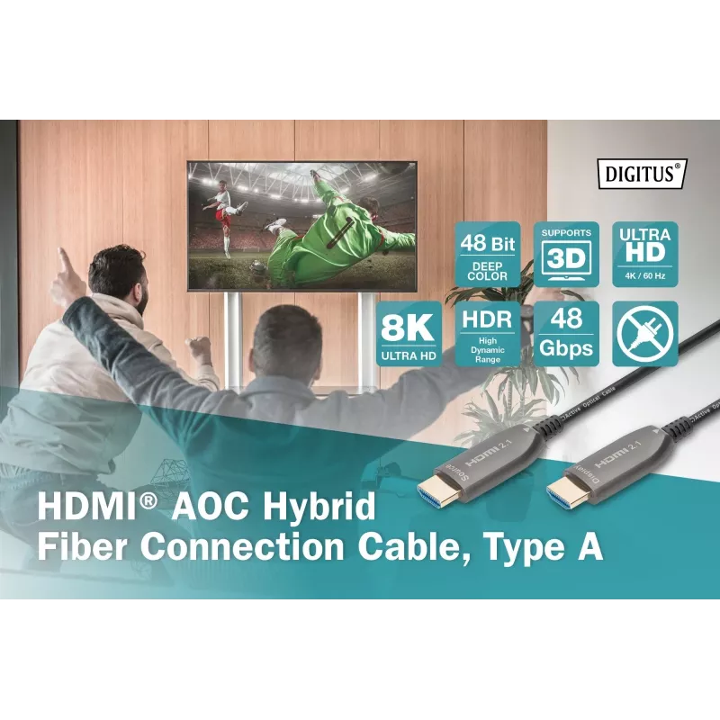 HDMI AOC hübriidkiudoptiline kaabel Digitus AK-330126-300-S