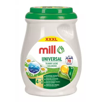 MILL PROFESSIONAL 3-osaline universaalne pesukapslid, 70 tk.