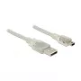 USB-kaabel DeLOCK 83908 USB 2.0 3m USB A Mini-USB B läbipaistev