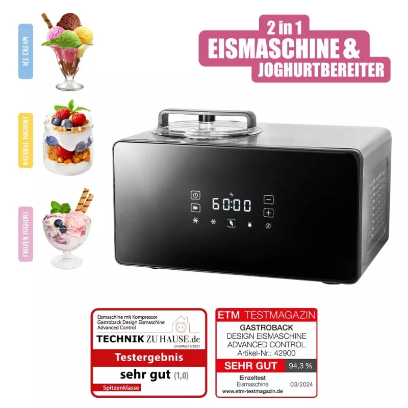 Traditsiooniline jäätisemasin Gastroback Design Advanced Control 1,5 L 150 W Must satiinteras