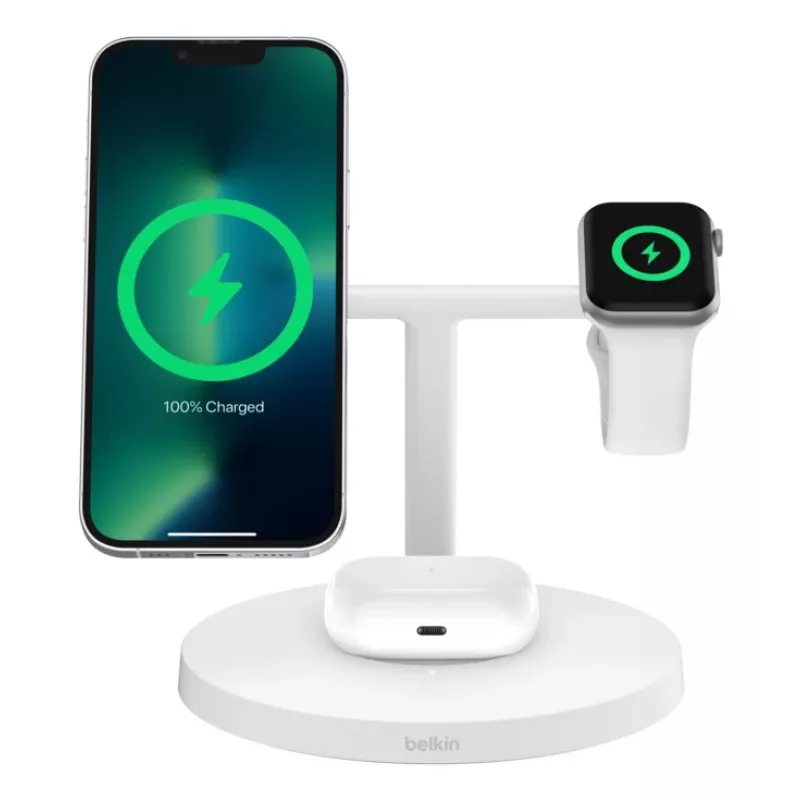 Belkin BoostCharge Pro kõrvaklapid, nutitelefon, nutikell valge USB juhtmevaba laadimine kiirlaadimine siseruumides