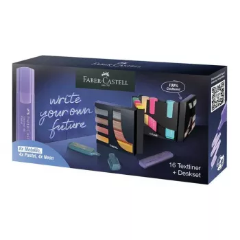 Marker set Faber-Castell 254603 — 16 tk, peitelotsik, metallik/mitmevärviline/pastelne