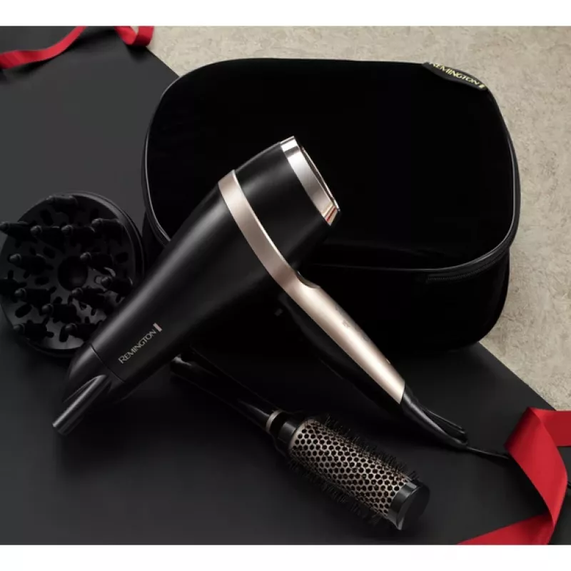 Remington Salon Smooth Föönikomplekt | D6940GP | 2100 W | 3 temperatuuriseadistust | Ioonfunktsioon | Difuusorotsik | Must