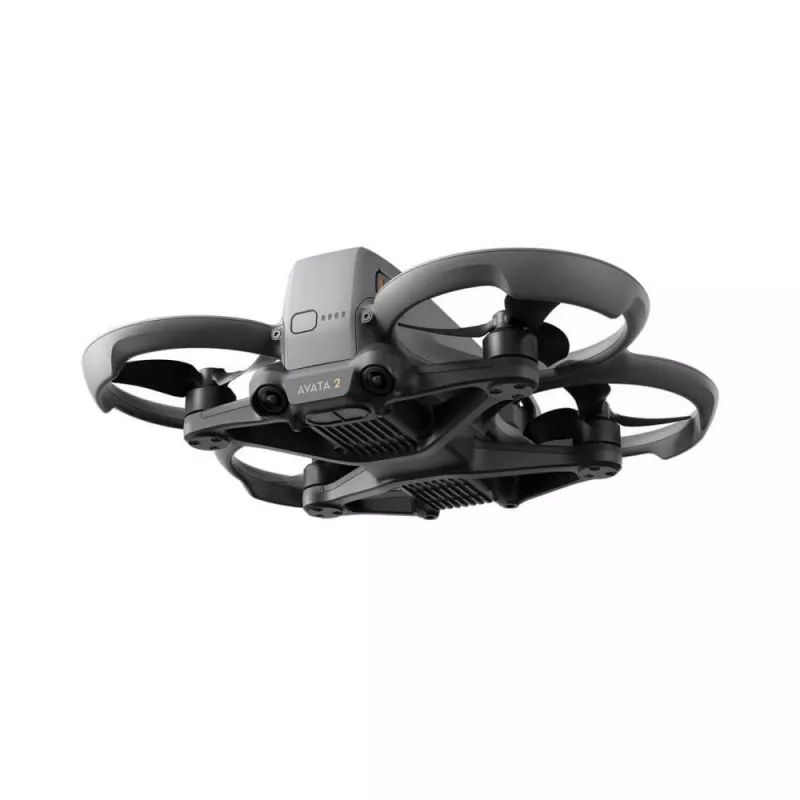 Drone DJI Avata 2 — maksimaalne ulatus 13 000 m, max kiirus 27 m/s, 4 rootorit, must (ilma prillide või kaugjuhtimispuldita)