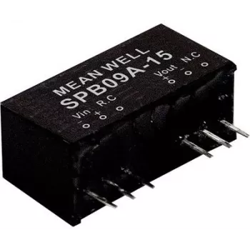 Toiteadapter/muundur MEAN WELL SPB09A-05, väljund 5 V, 9 W, RoHS-vastav, sügavus 24 mm, kaal 5 g