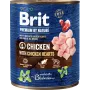 Märg koeratoit Brit Premium by Nature kana südametega 800 g purk — täiskasvanud koertele, niiskusesisaldus 78%, valk 8%, rasv 6%
