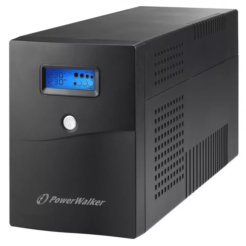 Katkematu toiteallikas PowerWalker VI 3000 SCL — Line-interaktiivne UPS 3 kVA / 1800 W, 230 V, 9 Ah aku, LCD, torn, must