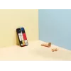 Telefonikott Man and Wood iPhone 12 mini jaoks — puidust tagakaas, must raam