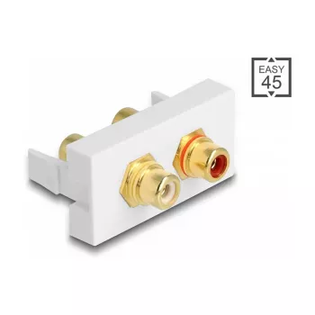 DeLOCK Easy 45 pistikupesa 2 x RCA Valge ABS