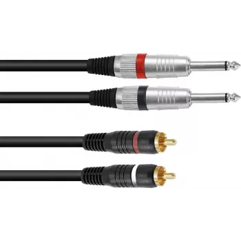 Audio adapterkaabel Omnitronic 1.0 m — 2×3.5 mm jack to 2×RCA (model 30225212)