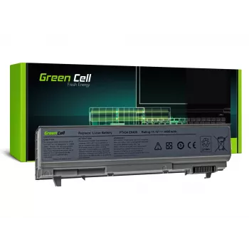 Sülearvuti aku roheline Cell DE09 DELL Latitude E6400 E6410 E6500 jaoks, Li‑Ion 4400 mAh, 11,1 V, 6 elementi, hõbedane